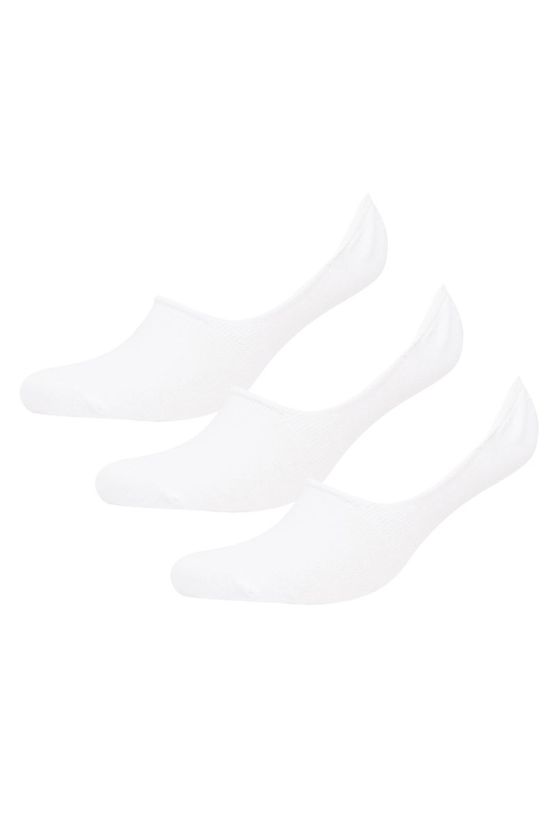 DeFacto White Man Basic 3 Pack Ballet Socks Casual - Image 1