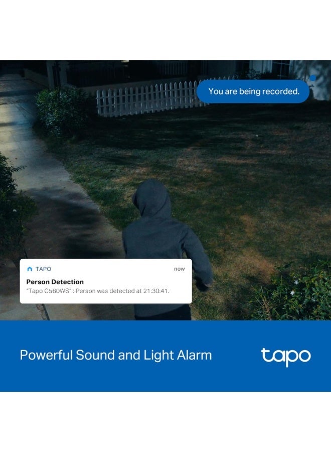 Tp-link Tl Tapo 4K 8MP Wired Pan/Tilt Outdoor Security Camera, Free Person/Vehicle Detect & 360° Motion Track, Color Night, Local AI, SD/Cloud Storage, Works w/Alexa & Google Home, 2.4 GHz WiFi C560WS - Image 3