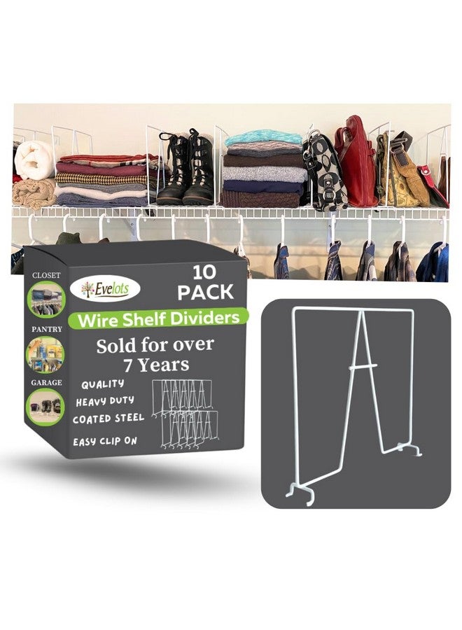إيفلوتس فواصل رفوف سلكية من إيفيلوتس - عبوة من 10 قطع - لتخزين وتنظيم الخزانة للمكتب/المخزن/المرآب - فاصل رفوف طويل - سهل التركيب - بدون أداة - فولاذ مطلي صلب - Image 1