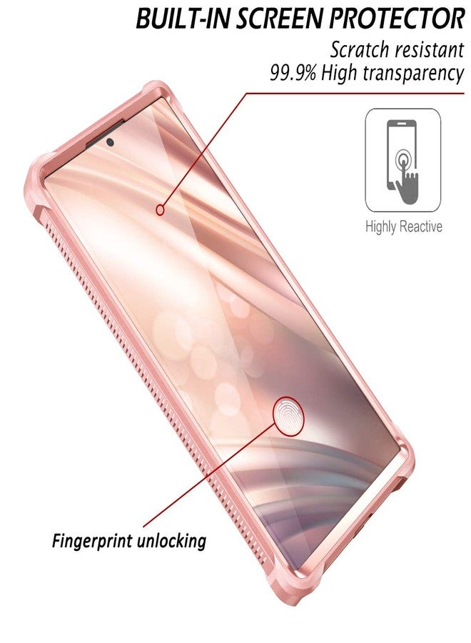 ديكسنور جراب Dexnor لهاتف Galaxy Note 20 Ultra مع واقي شاشة، مصنوع من معدن شفاف مطلي بالكهرباء، يوفر حماية كاملة للجسم بزاوية 360 درجة، غطاء صلب متين مقاوم للصدمات، واقي قوي لهاتف Samsung Note 20 Ultra 5G باللون الوردي - Image 4