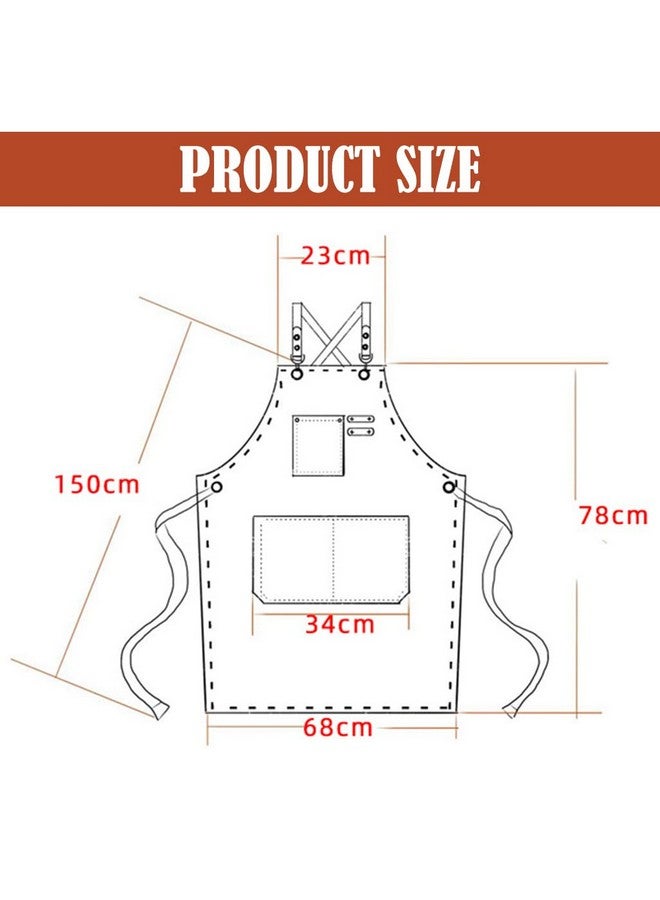 HASTHIP® Waterproof Apron for Home Kitchen, Grill, Restaurant, Workshop with Tool Pockets, Thicken Canvas Dustproof Apron, Adjustable Apron for Handwork, Woodenwork, Gardening - Image 5