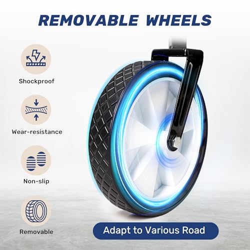 YSSOA Folding Garden Cart PRO, Collapsible Wagon with 360 Degree Swivel Wheels & Adjustable Handle, Black, 220lbs Weight Capacity - Image 4