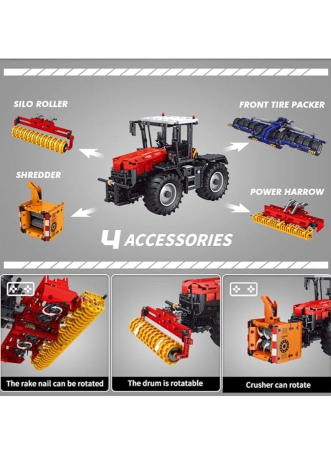 mould king 17020 Educational 4in1 Heavy-Duty RC Tractor Building Toys Farm Set, Remote Control Tractor Harvester Building Sets, Farm Car Construction Toys Building Kit for Boys & Girls 8+(2716 PCS)  - Image 3