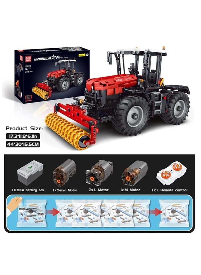 mould king 17020 Educational 4in1 Heavy-Duty RC Tractor Building Toys Farm Set, Remote Control Tractor Harvester Building Sets, Farm Car Construction Toys Building Kit for Boys & Girls 8+(2716 PCS)  - Image 5