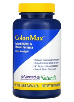 Advanced Naturals ColonMax Potent Herbal & Mineral Formula 100 Vegetable Capsules 