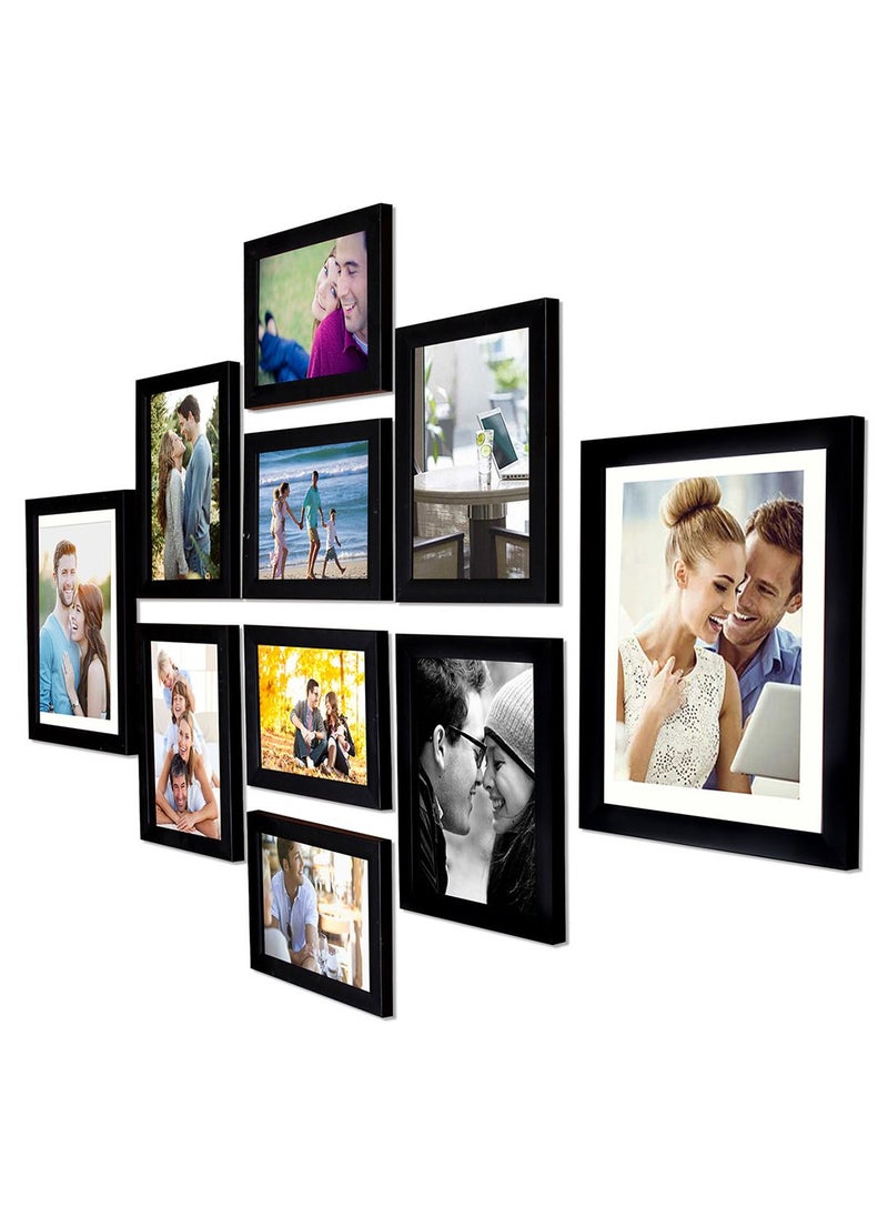Art Street Art Street - Set of 10 Individual Black Wall Photo Frames Wall Hanging (Mix Size) (4 Units 5X7,4 Units 6X8 & 2 Units 8X10 inch)  - Image 2