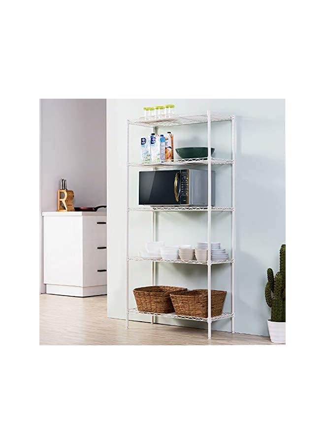 vesus Storage Rack with Metal Shelves - 660Lbs Capacity, 23.6in L x 14in W x 59.1in H, White, 5 Tier - Image 3