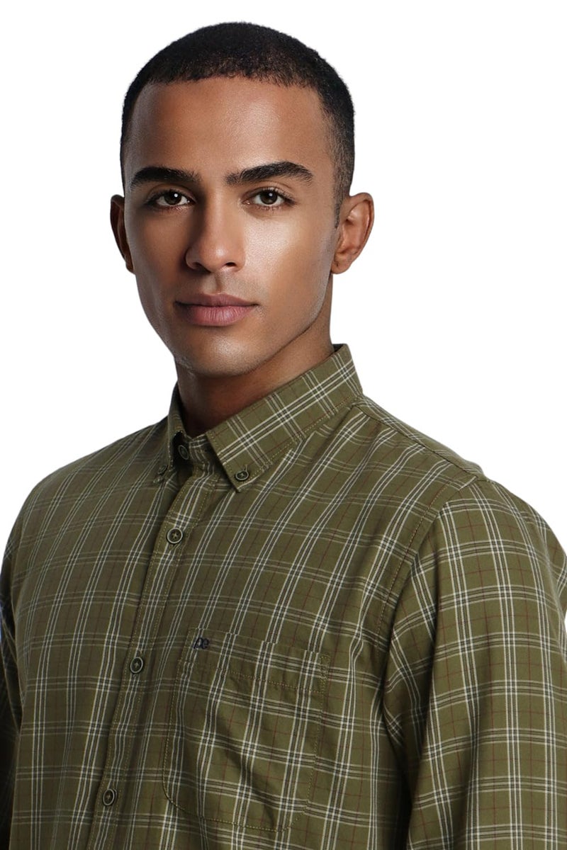 Peter England Men's Checkered Casual Everyday Full Sleeve Shirt | 100% Cotton - Image 4
