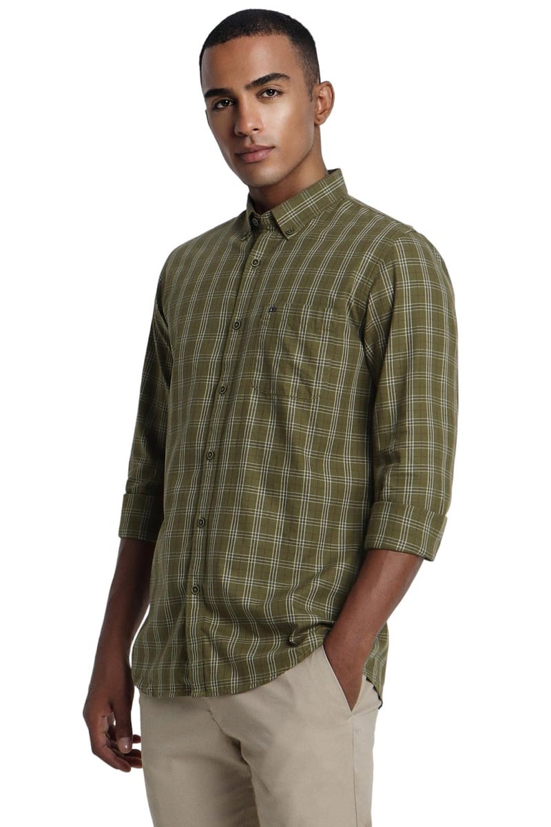 Peter England Men's Checkered Casual Everyday Full Sleeve Shirt | 100% Cotton - Image 2