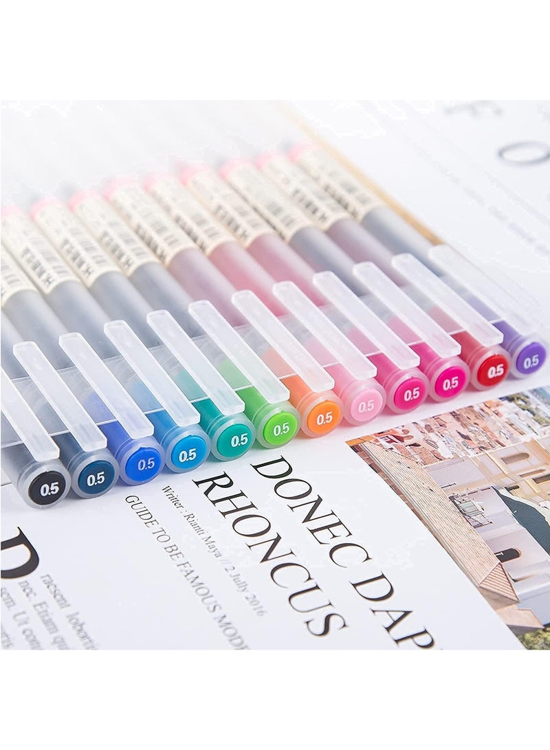 12 Colors Gel Pens, Color Pens Ball Point Pens Fine Point, 0.5 mm Ink Pen, Note Taking Pens for Office School Stationery Supplies - Image 4