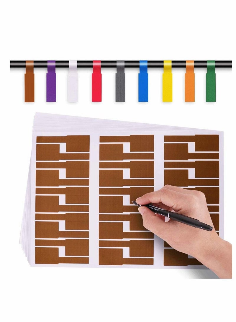 Captaintech 20 Pcs Large Multicolor Self-Adhesive Tear Resistant Blank Cable Labels | Tough Flexible Cord and Plug Identification Tags for Your Office, Home Theater, Made in Australia - Image 1