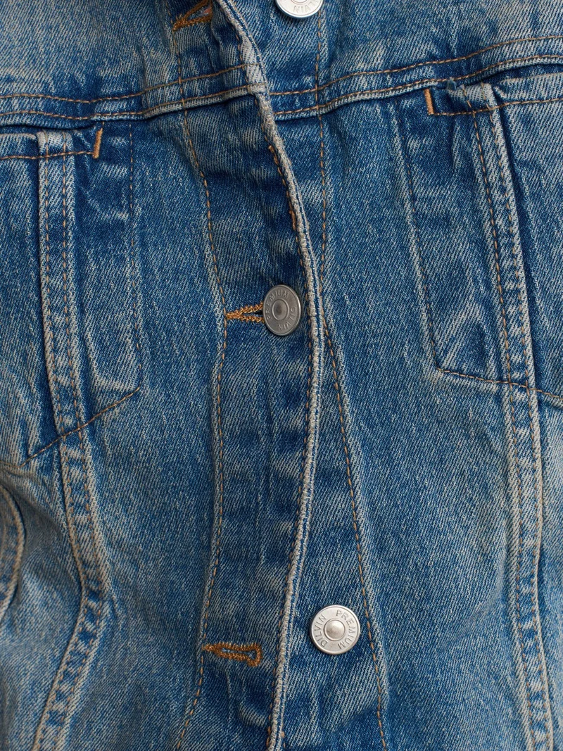 Dilvin 65358 Comfort Lycra Short Denim Jacket-Blue