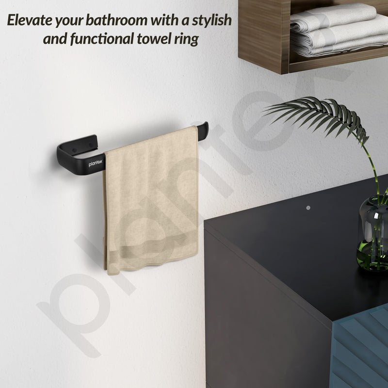 Plantex Aluminium Towel Ring for Bathroom/9 Inch Towel Holder/Towel Hanger for Wash-Basin/Bathroom Accessories - Pack of 1 (1512, Black) - Image 5