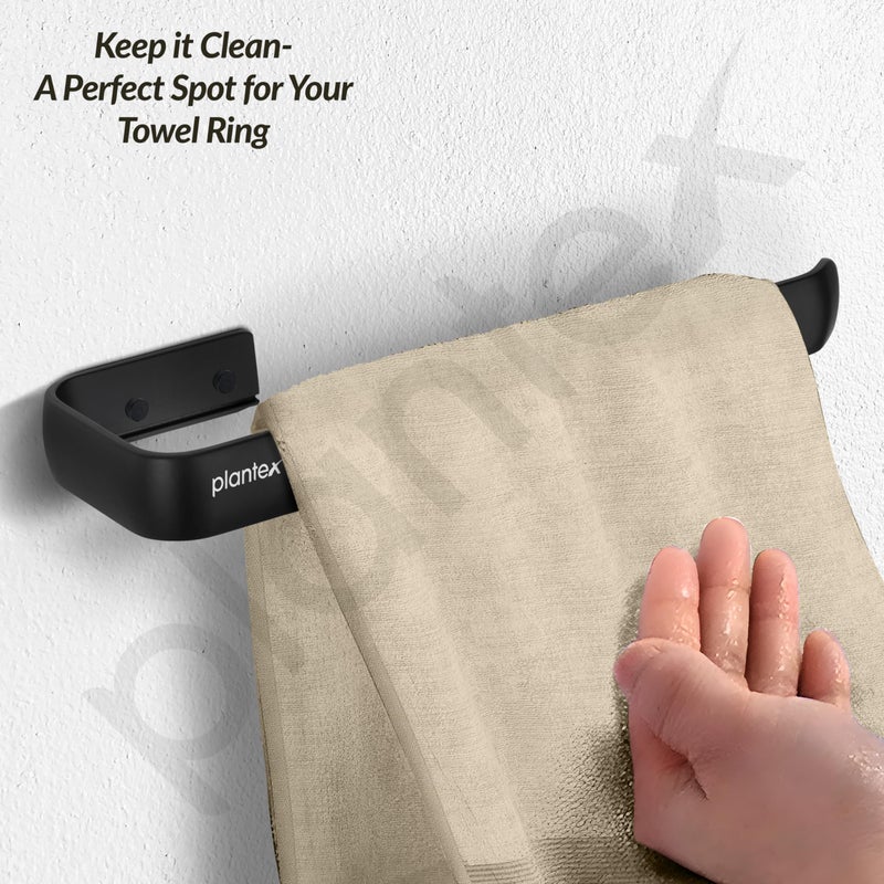 Plantex Aluminium Towel Ring for Bathroom/9 Inch Towel Holder/Towel Hanger for Wash-Basin/Bathroom Accessories - Pack of 1 (1512, Black) - Image 4