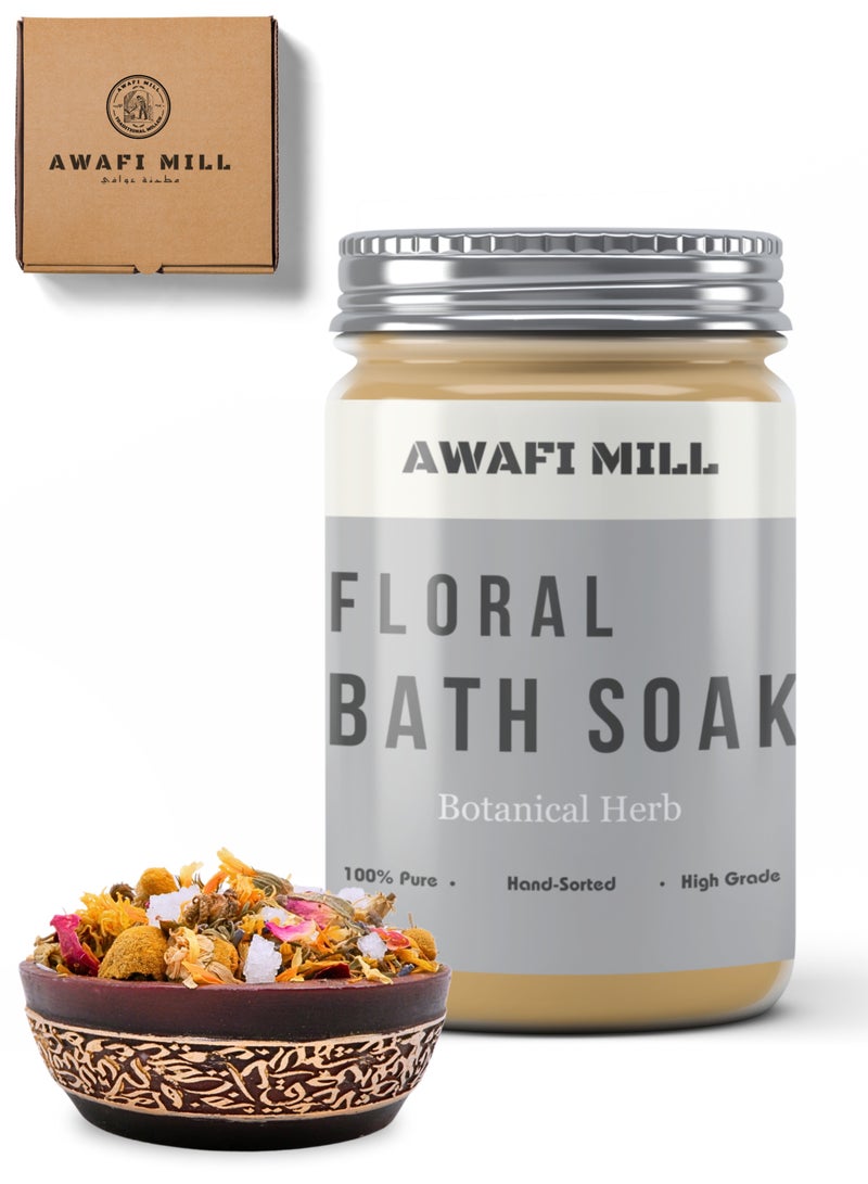 Awafi Mill Nature Tranquil Escape Floral Bath Soak with Lavender | Rose | Chamomile | and Calendula - Image 1