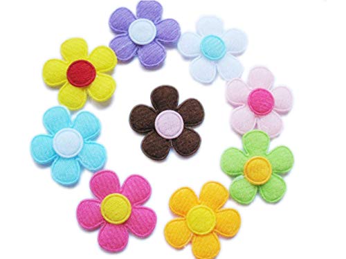 YYCRAFT Pack of 90pcs 1" Padded Spring Felt Flower Appliques-9 Colors - Image 2