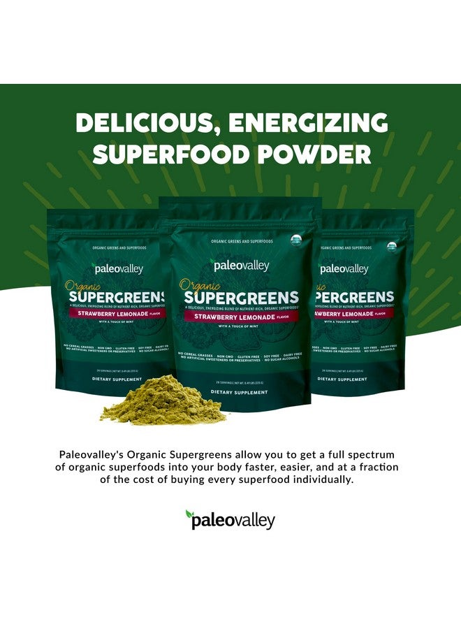 Paleovalley Organic Supergreens - Organic Greens Powder Superfood for Immune Support - Paleo Green Powder Blend - 28 Servings - 23 Organic Superfoods - Gluten Free, No Cereal Grasses, Soy or Grain - Image 3