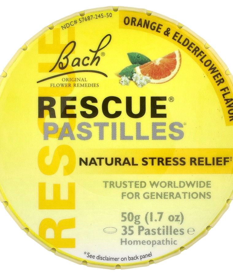Bach Rescue® Pastilles Natural Stress Relief Orange & Elderflower 35 Pastilles 1.7 oz (50 g)