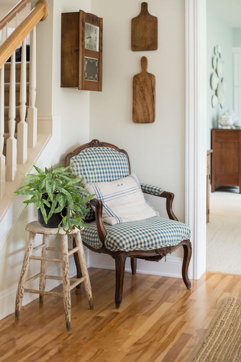 Briful Faux Plants Indoor 9'' Artificial Potted House Plant with Black Ceramic Pot Fake Pteris Cretica Fern Plant for Home Office Room Desk Shelf Decor Indoor - Image 3