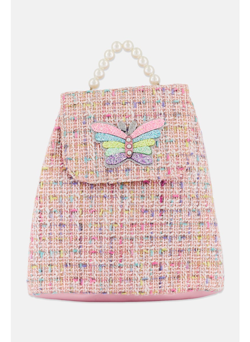 OMG Accessories Butterfly Tweed Mini Back Pack 17 H x 22 L x 8  W cm, Pink  - Image 1
