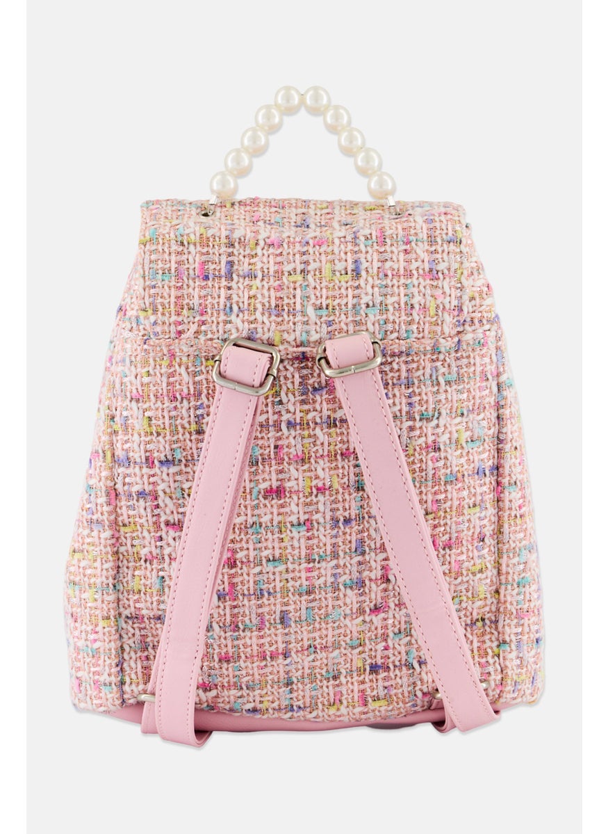 OMG Accessories Butterfly Tweed Mini Back Pack 17 H x 22 L x 8  W cm, Pink  - Image 2