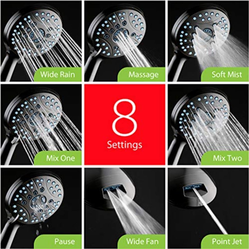 رأس دش محمول باليد AquaCare ذو ضغط عالي 8 أوضاع - فوهات مضادة للانسداد، غسيل كهربائي مدمج لتنظيف الحوض، الحيوانات الأليفة المبلطة، خرطوم طويل جدًا من الفولاذ المقاوم للصدأ بطول 6 أقدام، دعامات علوية على الحائط - فوهات نظيفة 1.8 جالون في الدقيقة، غسيل مزدوج للطاقة للحوض، حيوانات أليفة من البلاط، خرطوم طويل من الفولاذ المقاوم للصدأ بطول 6 أقدام، دعامات علوية على الحائط / برونزية - Image 4