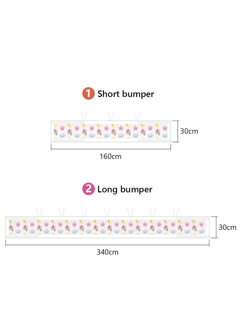 2Pcs Cot Bumper, Breathable Mesh Liner for Cot Beds, Crib Rail Cover Baby Crib Bumper, Cot Surrounds for Cot Bed, Baby Crib Encloses Anti Airflow 3D Mesh Lining, Unicorn  - Image 5