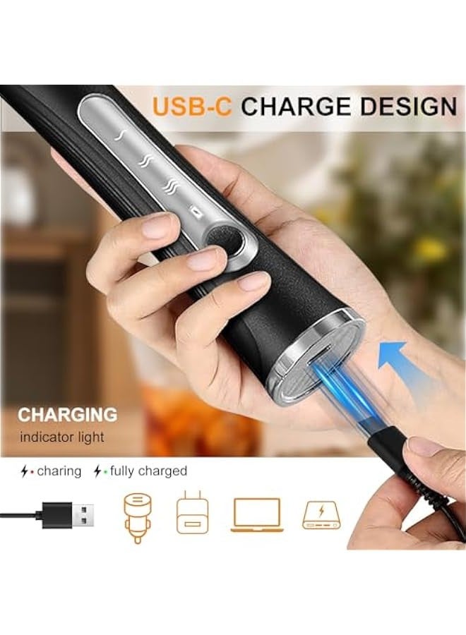 Beauenty Upgraded Rechargeable Electric Foam Maker, Milk Frother Handheld Foam Maker, Drink Mixer with 3 Stainless whisks 3 Speed Adjustable Foam Maker Blender for Latte, Hot Chocolate, Egg (Black) - Image 5