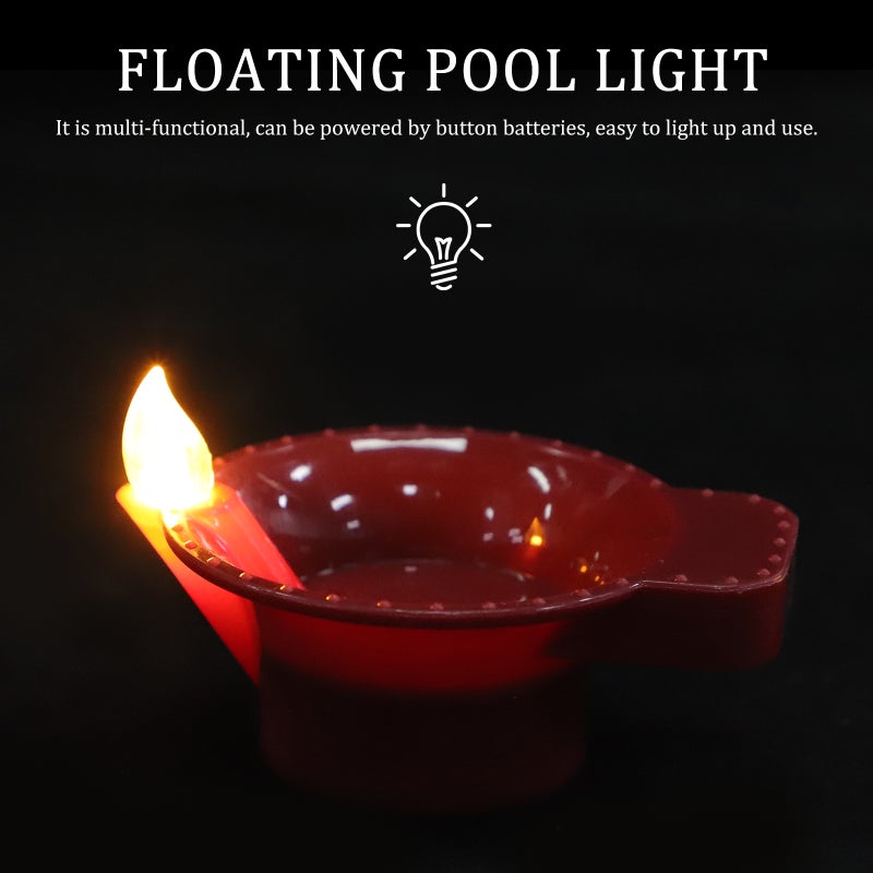 12pcs Floating Tealights Flameless Candles Light Up Pool Candles Lights - Image 2