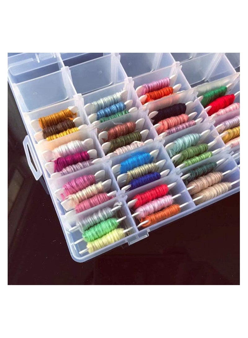 SYOSI Plastic Floss Bobbins, For Cross Cotton Thread Craft DIY Sewing Storage, Thread Organizer Holder, Embroidery Thread Cards Cross Stitch Bobbin 120 Pcs  - Image 5
