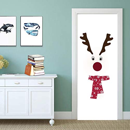 IARTTOP Cute Santa Claus Wall Sticker，Vinyl Christmas Reindeer Art Wall Decal Kitchen Fridge Window DIY Wall Sticker Home Decor - Image 4