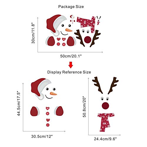IARTTOP Cute Santa Claus Wall Sticker，Vinyl Christmas Reindeer Art Wall Decal Kitchen Fridge Window DIY Wall Sticker Home Decor - Image 5