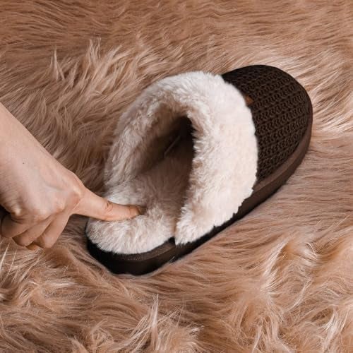 OOW Cozy House Slippers for Women with Memory Foam Soft Warm Fuzzy Slippers Women Home Womens Slipper Shoes for Indoor - Image 2