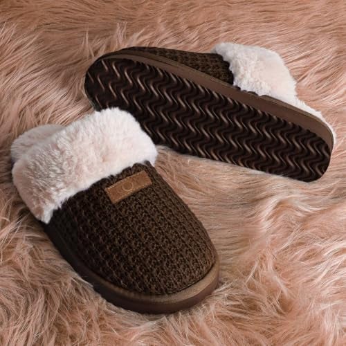 OOW Cozy House Slippers for Women with Memory Foam Soft Warm Fuzzy Slippers Women Home Womens Slipper Shoes for Indoor - Image 3