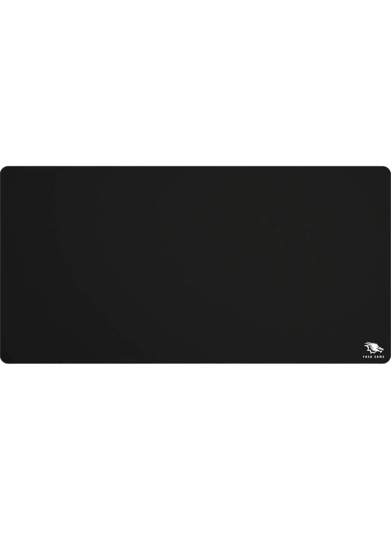 YASA GAME - Extended Large Gaming Mouse Pad 100 X 50 cm XXL Full Desk Art style & Mousepad Non-Slip Rubber Base Big Keyboard Mat with Stitched Edges water resist for Gaming from Yasa ( Full Black ) - Image 1