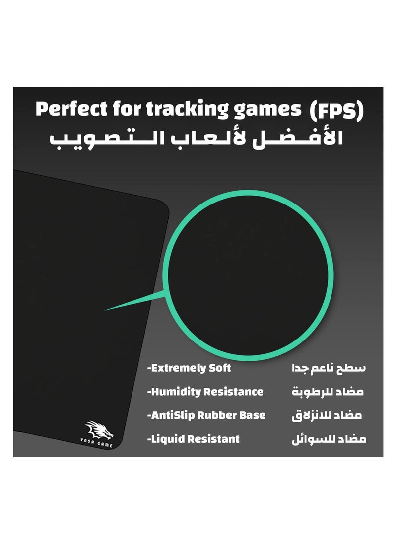 YASA GAME - Extended Large Gaming Mouse Pad 100 X 50 cm XXL Full Desk Art style & Mousepad Non-Slip Rubber Base Big Keyboard Mat with Stitched Edges water resist for Gaming from Yasa ( Full Black ) - Image 1