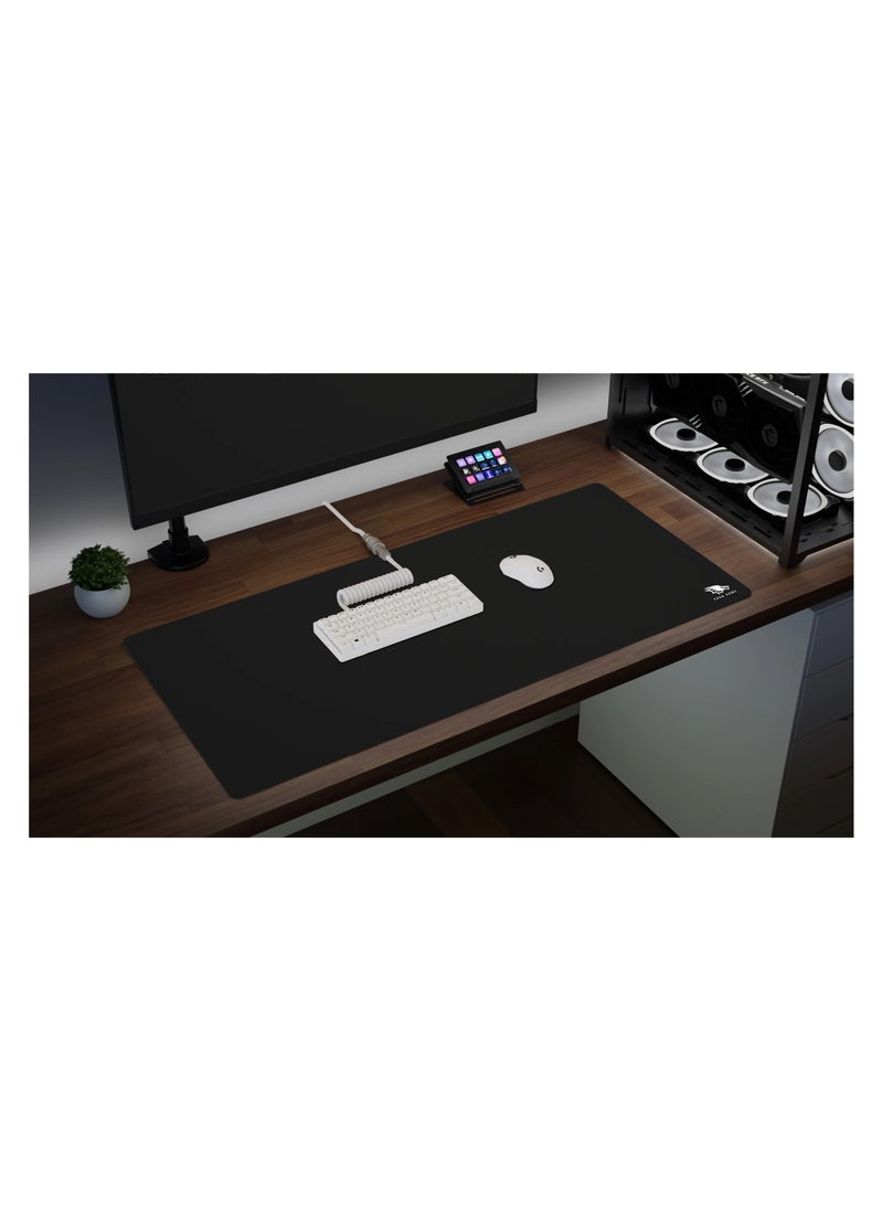 YASA GAME - Extended Large Gaming Mouse Pad 100 X 50 cm XXL Full Desk Art style & Mousepad Non-Slip Rubber Base Big Keyboard Mat with Stitched Edges water resist for Gaming from Yasa ( Full Black ) - Image 1
