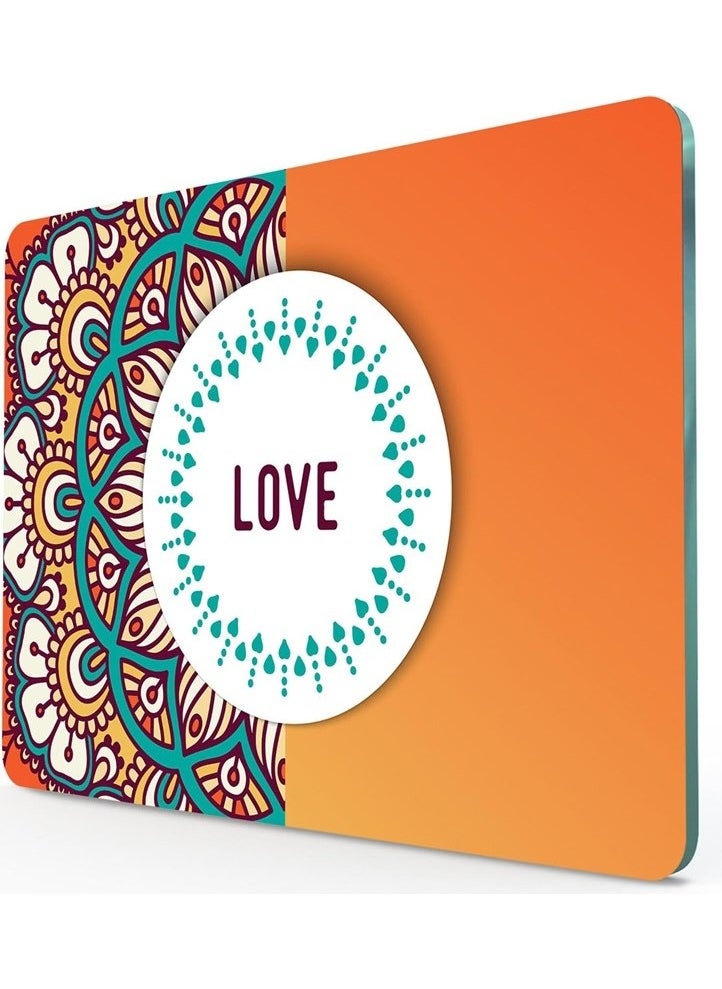 Glass Cutting Board and Serving Board DV260 Mandala Pattern