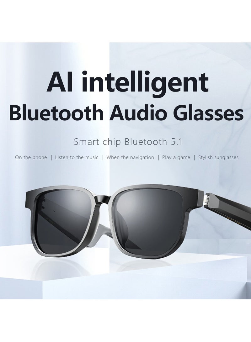 نظارات ذكية بصوت Bluetooth 5.1، نظارات شمسية بحماية من الضوء الأزرق والأشعة فوق البنفسجية، بتصميم صوت شبه مفتوح، بطاريات مزدوجة بسعة 90 مللي أمبير، تحكم بمكالمة بزر واحد - Image 1