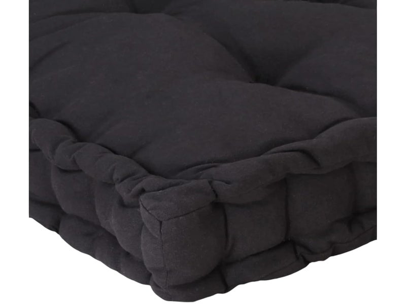 ATOOTFUSION Cotton Floor Mattress 5Inch Thick Foldable Movable Cotton Quilt Gadda Solid Color Black King Size Bed Mattress 78X72X5 Inches - Image 2