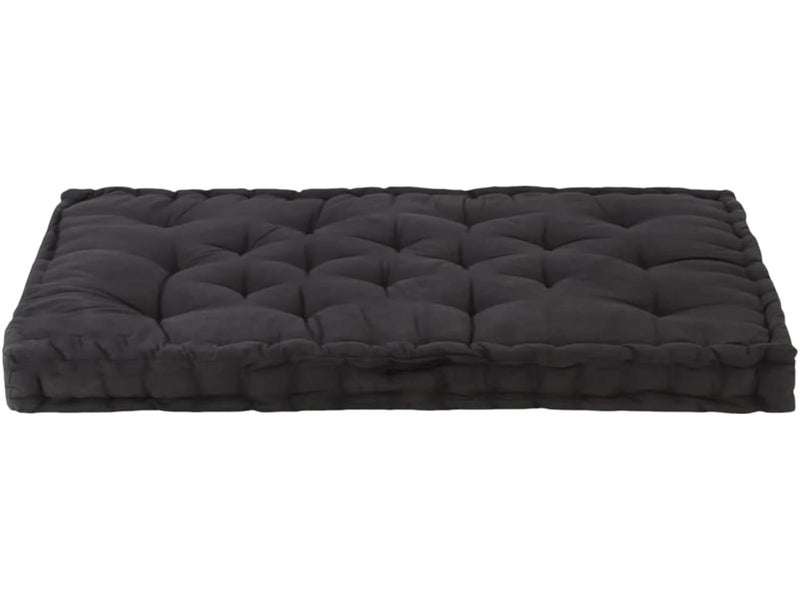 ATOOTFUSION Cotton Floor Mattress 5Inch Thick Foldable Movable Cotton Quilt Gadda Solid Color Black King Size Bed Mattress 78X72X5 Inches - Image 4