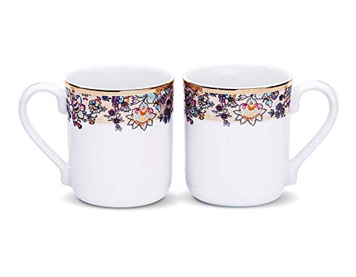 Azure Primmum Porcelain Mugs 6 pcs Set, Gold - Image 5