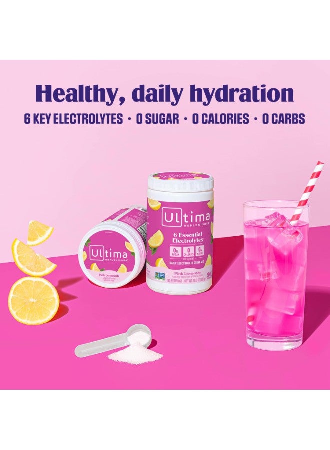 Ultima Replenisher Ultima Replenisher Hydration Electrolyte Powder – 90 Servings – Pink Lemonade Flavor – Sugar-Free, Keto & Vegan – 6 Electrolytes + Vitamin C & Zinc – Gluten-Free, Non-GMO Hydration Drink Mix - Image 4