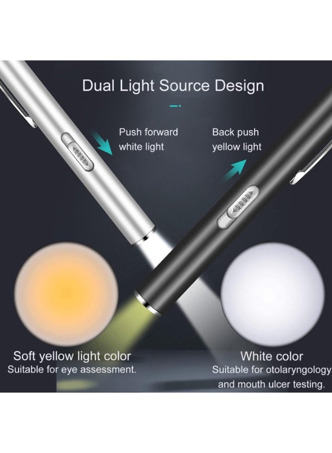 2 قطعه من قلم ضوء طبي تشخيصي LED – قلم طبي قابل للشحن USB للممرضين والطلاب والأطباء - Image 2