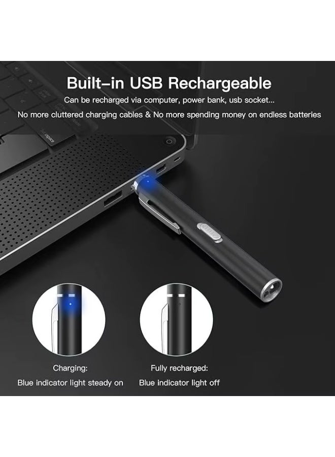 2 قطعه من قلم ضوء طبي تشخيصي LED – قلم طبي قابل للشحن USB للممرضين والطلاب والأطباء - Image 5