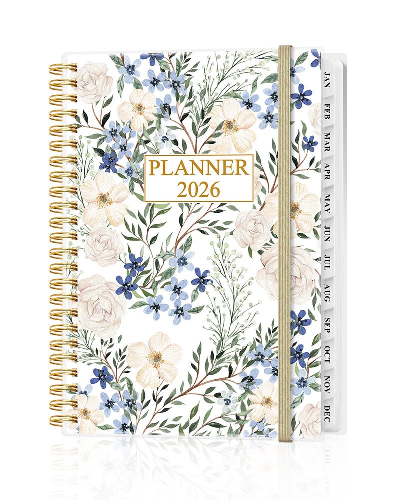 Tuun Fuplan Planner 2026 - Weekly & Monthly Planner from January 2026 to December 2026, Agenda 2026 with Inner Pocket, Elastic Band, 6.4" x 8.5", Crushed Flower - Image 1