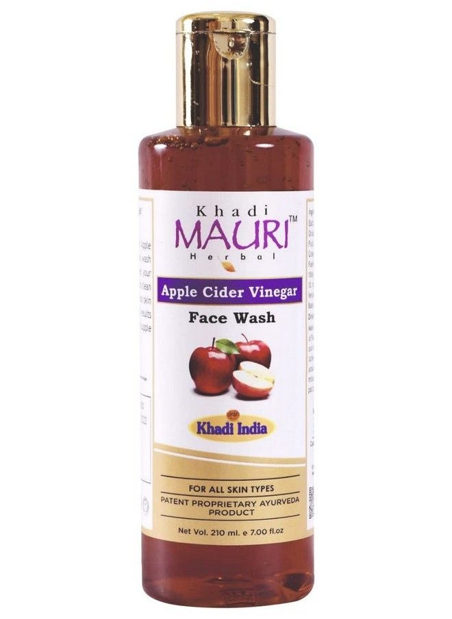 Khadi Mauri Herbal Apple Cider Vinegar Face Wash Enriched With Basil & Aloe Vera Maroon 210 Ml  - Image 2