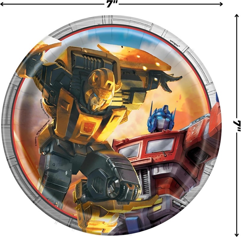 Unique Round Dessert Paper Plates  7 Transformers 8 Pcs - Image 2