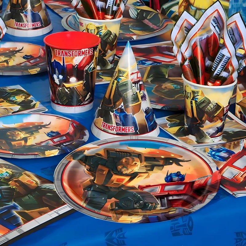 Unique Round Dessert Paper Plates  7 Transformers 8 Pcs - Image 3
