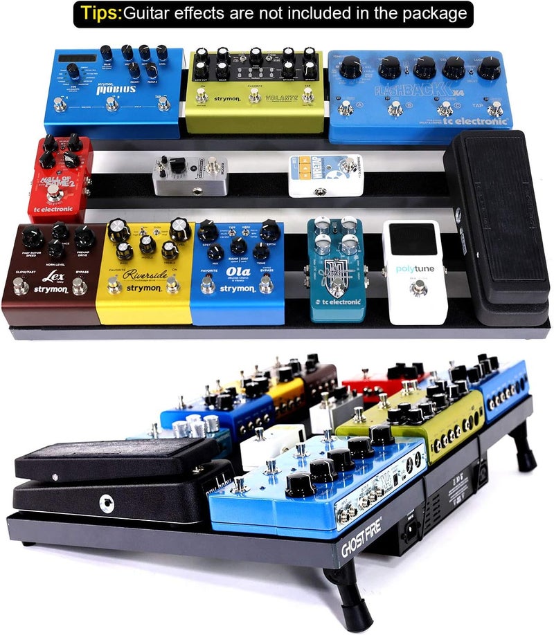 GHOSTFIRE Ghost Fire Large Guitar Pedal Board Aluminum Alloy Super light Effect Pedalboard with Carry Bag,SPL-06 (24.4''x15.7'') - Image 5